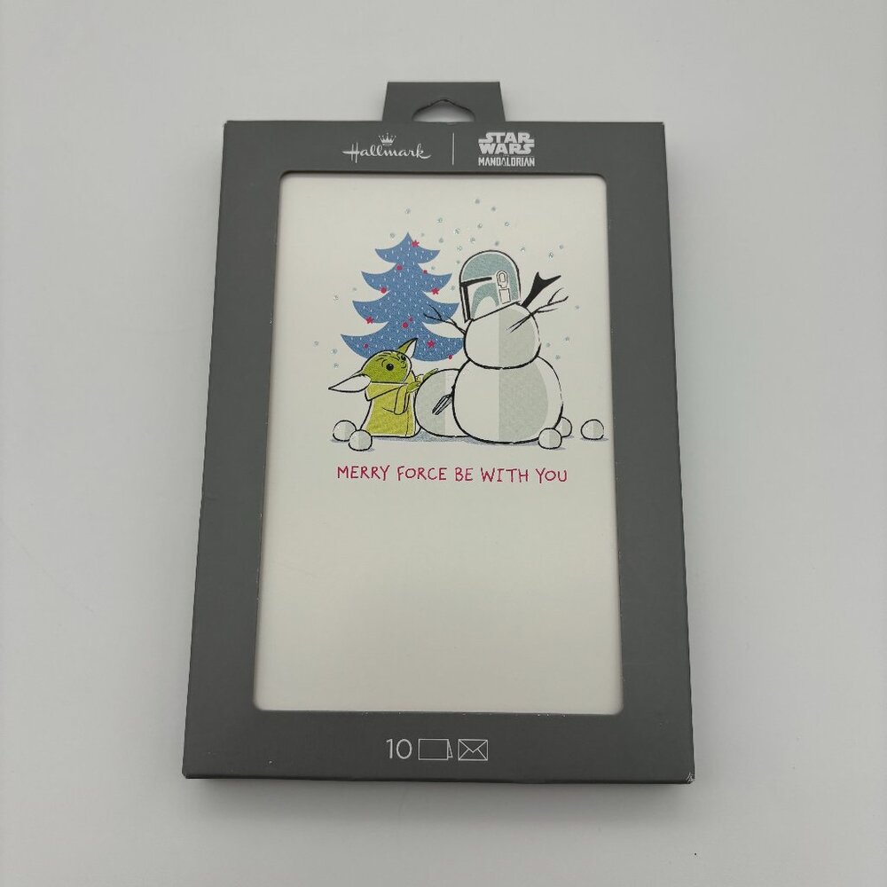 Hallmark Disney Star Wars Mandalorian Grogu Christmas Boxed Card Pack, 10ct NEW